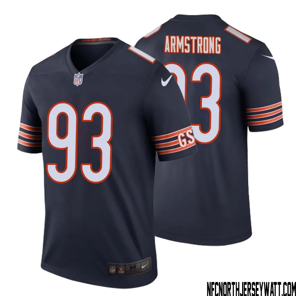 Trace Armstrong No 93 Men Navy Chicago Bears Color Rush Legend Jersey 1