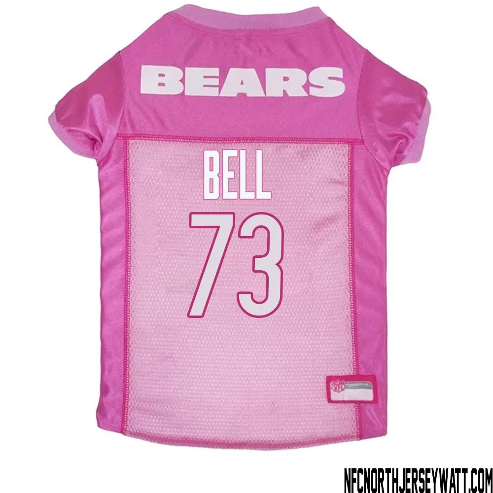 Travis Bell No 73 Chicago Bears Dog Jersey Pink