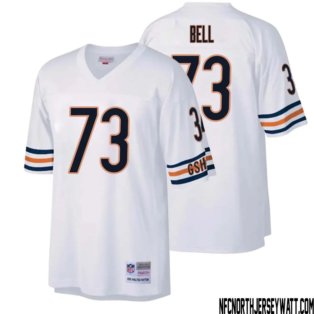 Travis Bell No 73 Men Mitchell Ness White Chicago Bears Legacy Replica Jersey