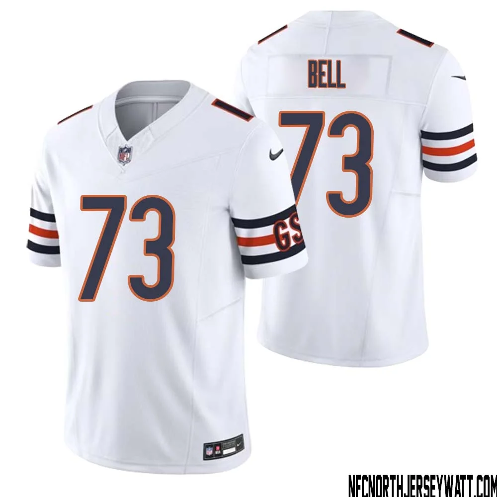 Travis Bell No 73 Men White Chicago Bears Vapor F.U.S.E. Limited Jersey