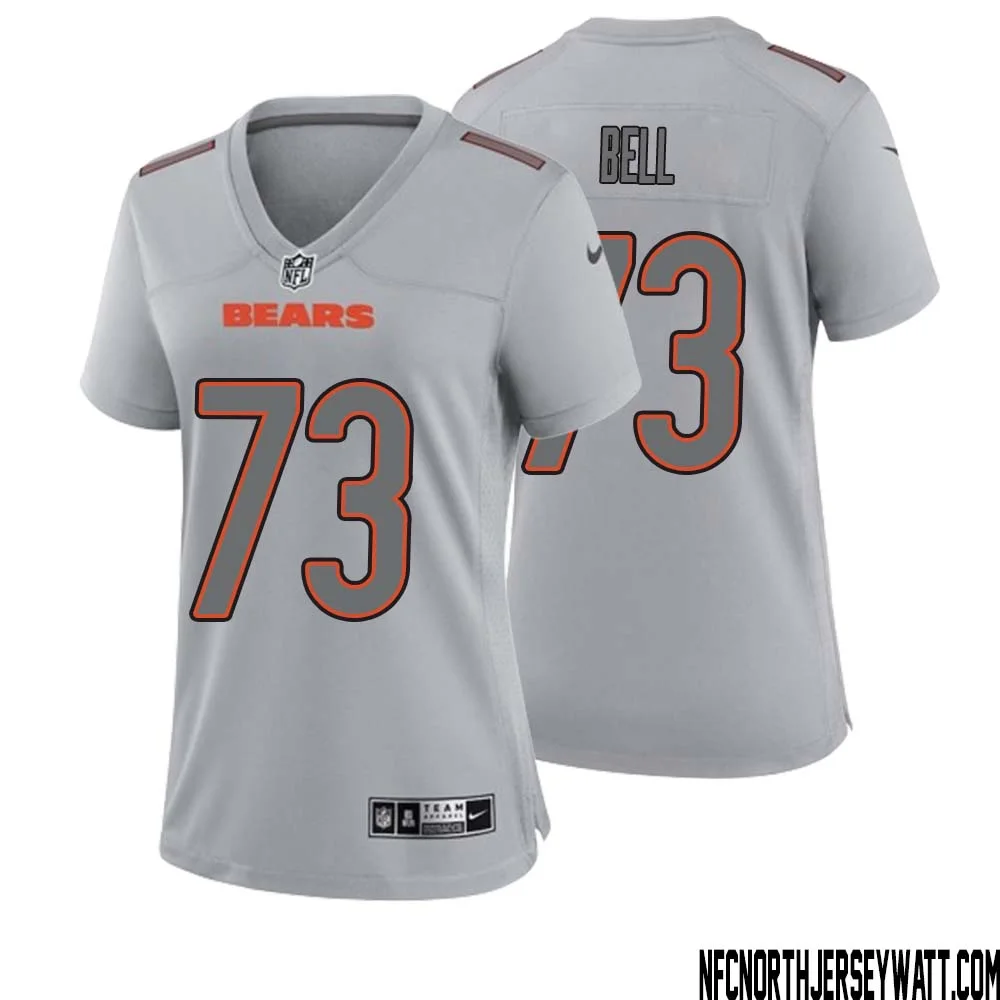 Travis Bell No 73 Women Gray Chicago Bears Atmosphere Fashion Game Jersey 1