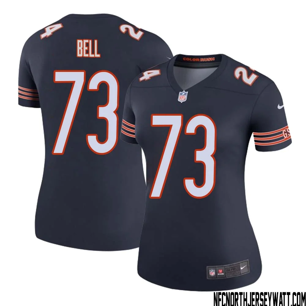 Travis Bell No 73 Women Navy Chicago Bears Color Rush Legend Jersey