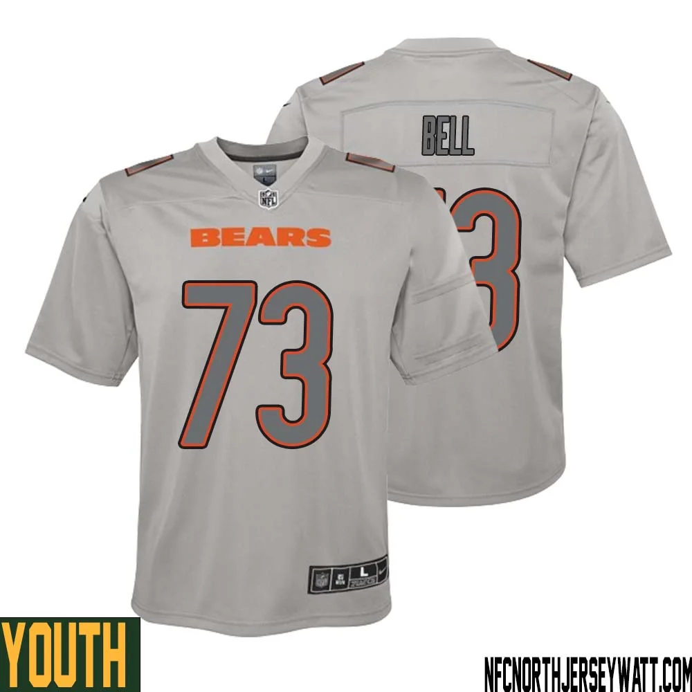 Travis Bell No 73 Youth Gray Chicago Bears Atmosphere Fashion Game Jersey