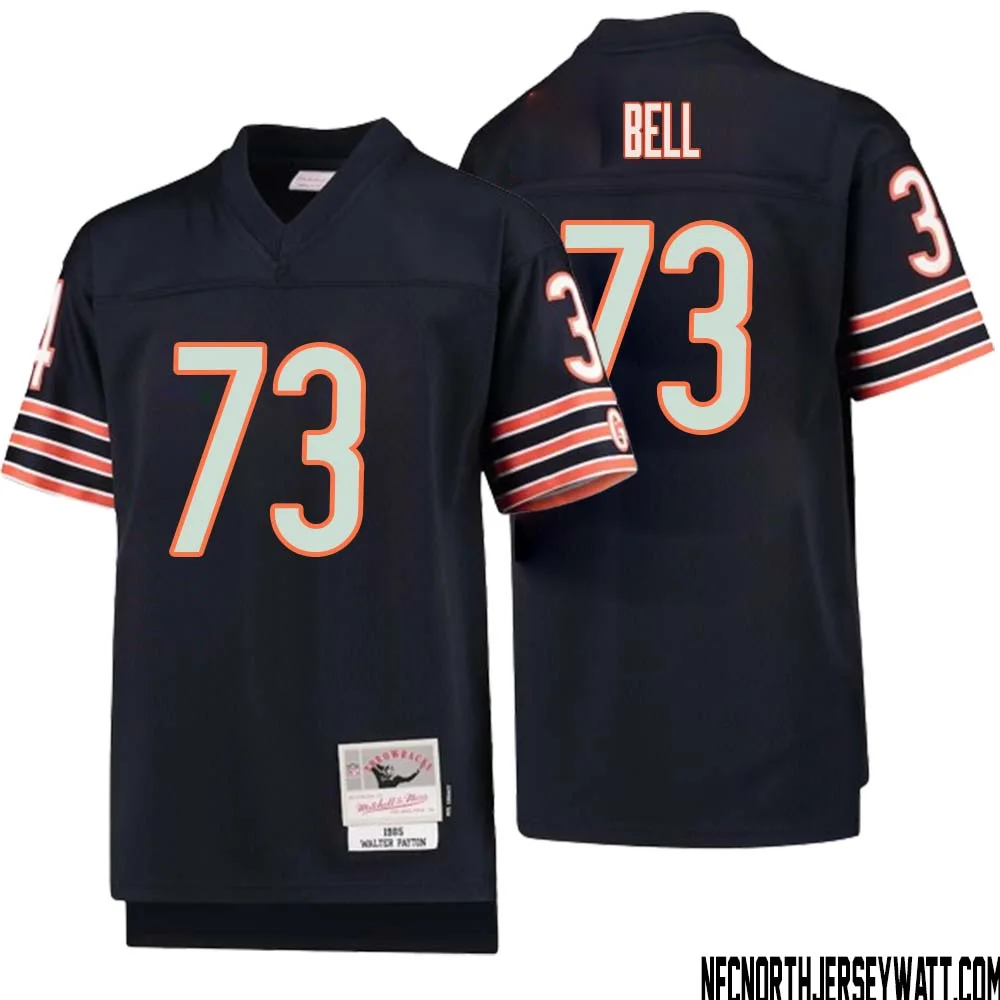Travis Bell No 73 Youth Mitchell Ness Navy Chicago Bears 1985 Legacy Retired Player Jersey 1