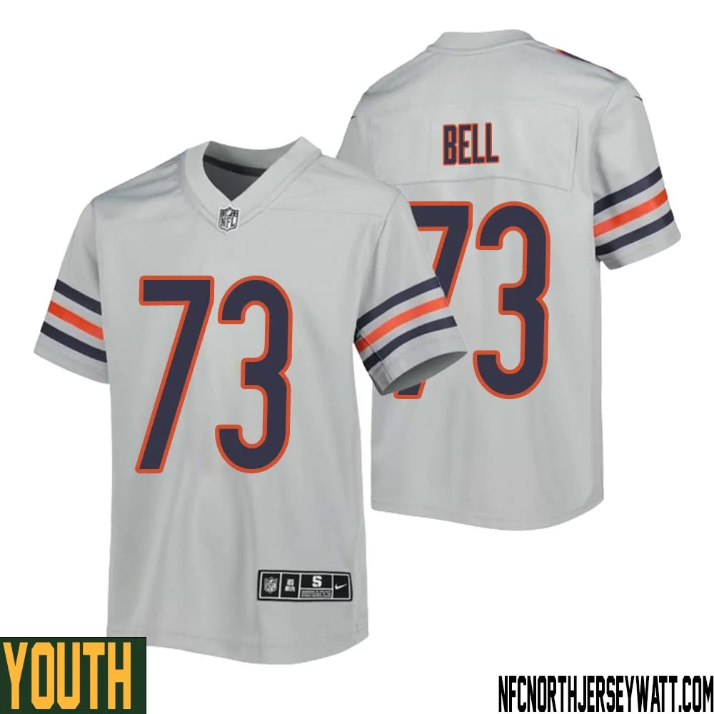 Travis Bell No 73 Youth Silver Chicago Bears Inverted Legend Jersey 1