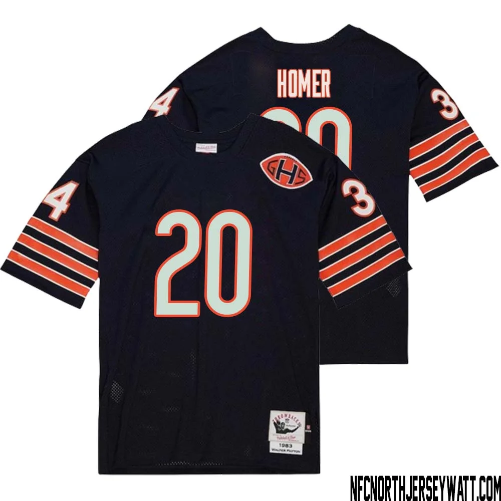 Travis Homer No 20 Men Mitchell Ness Navy Chicago Bears 2004 Authentic Throwback Retired Player Jersey