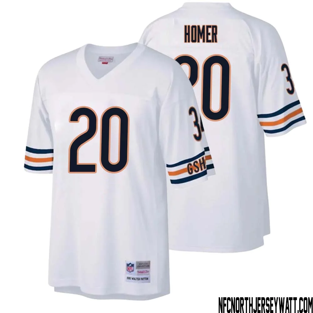 Travis Homer No 20 Men Mitchell Ness White Chicago Bears Legacy Replica Jersey