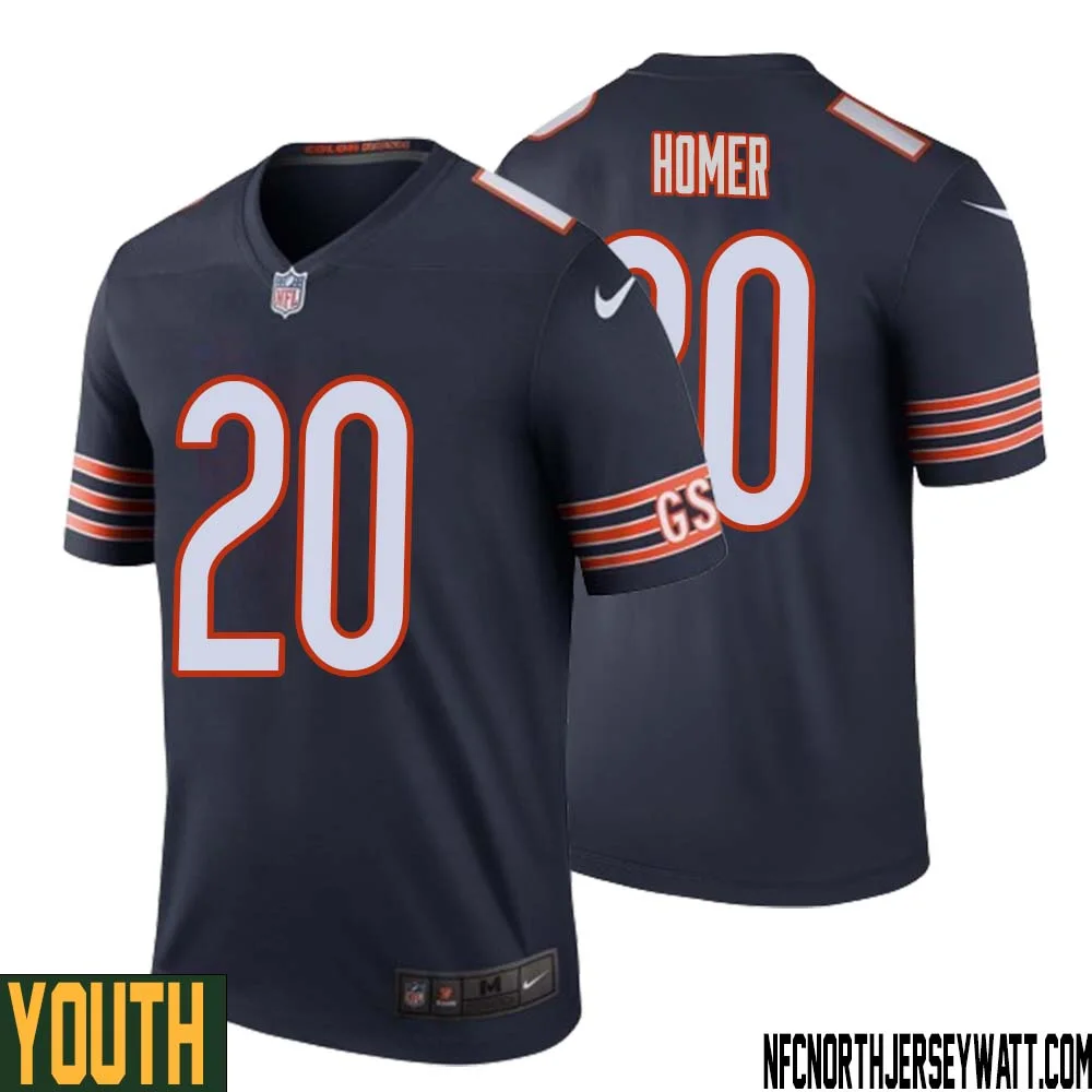 Travis Homer No 20 Youth Navy Chicago Bears Color Rush Legend Jersey 1