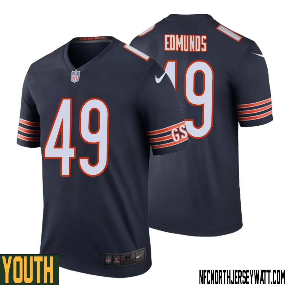 Tremaine Edmunds No 49 Youth Navy Chicago Bears Color Rush Legend Jersey