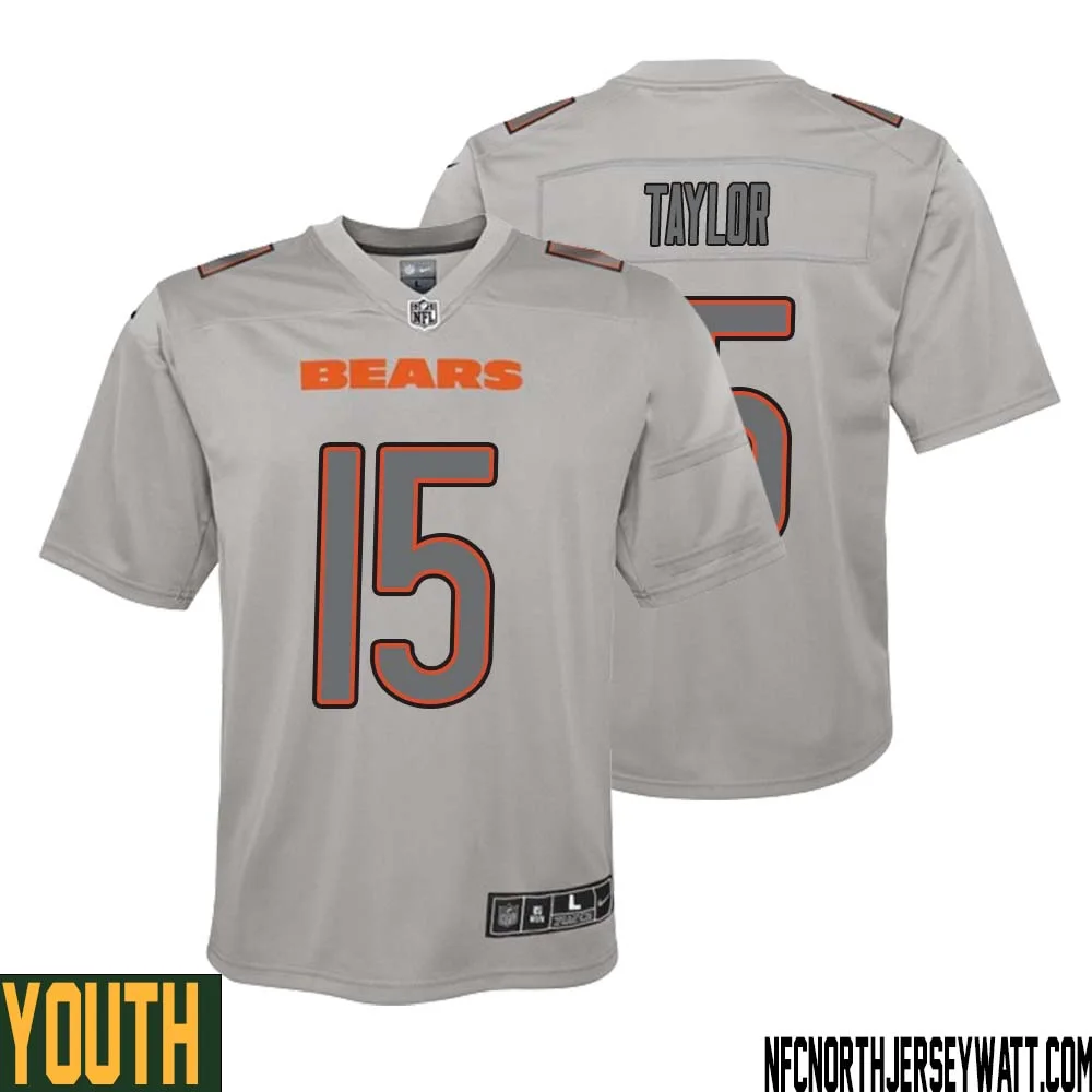 Trent Taylor No 15 Youth Gray Chicago Bears Atmosphere Fashion Game Jersey 1