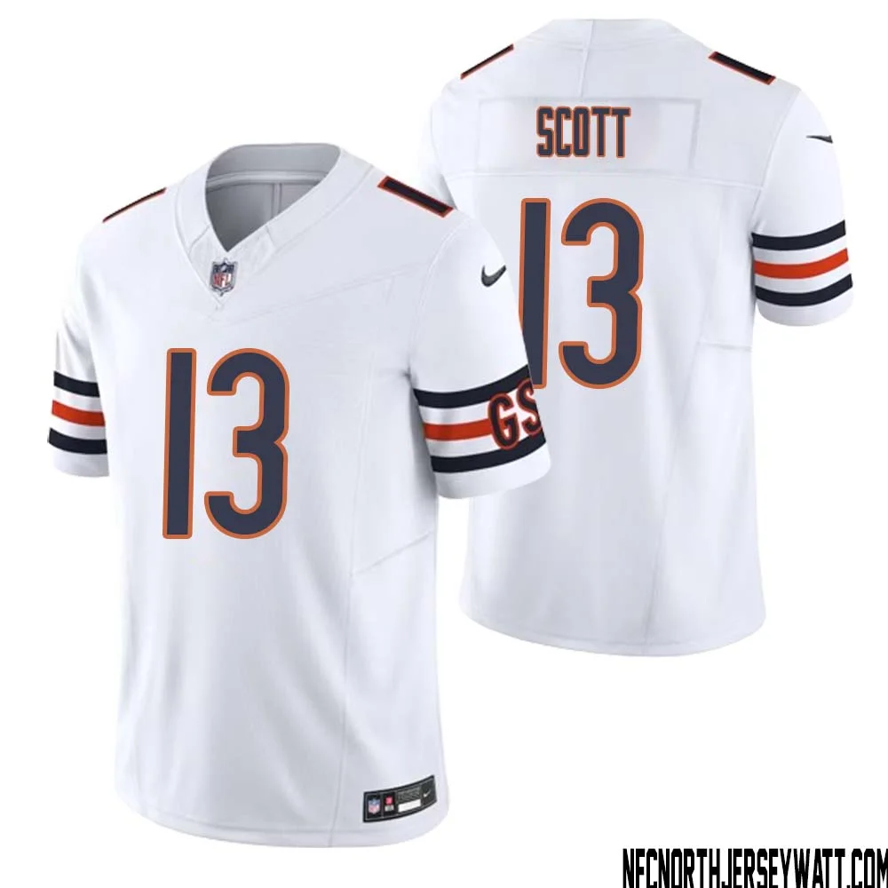 Tyler Scott No 13 Men White Chicago Bears Vapor F.U.S.E. Limited Jersey 1