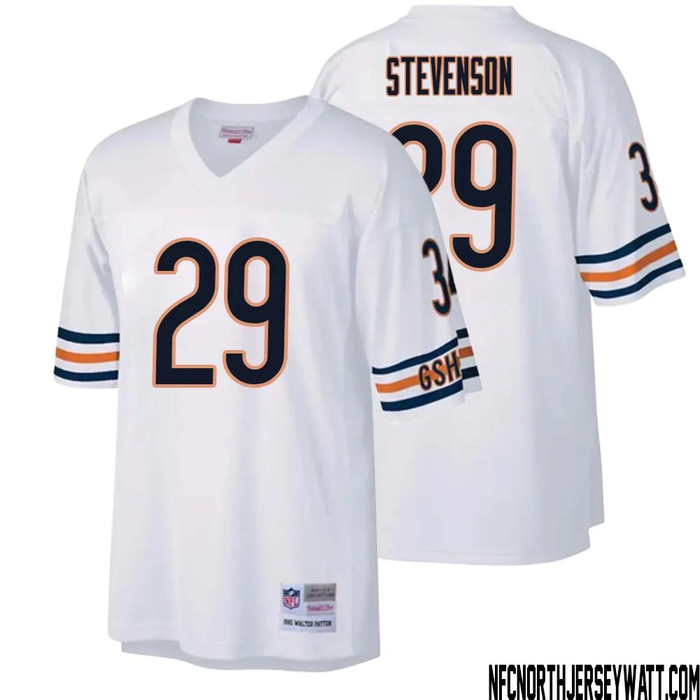 Tyrique Stevenson No 29 Men Mitchell Ness White Chicago Bears Legacy Replica Jersey