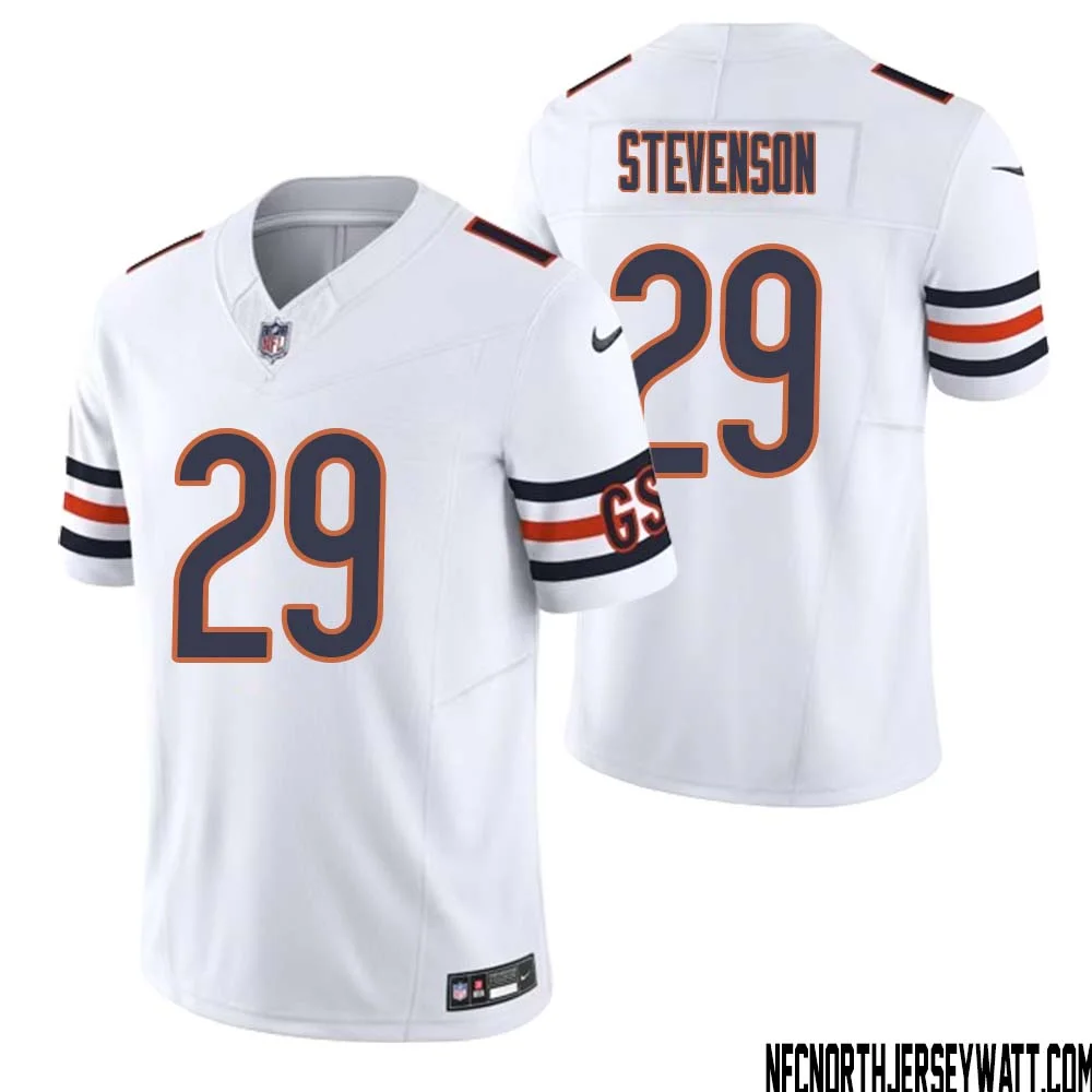 Tyrique Stevenson No 29 Men White Chicago Bears Vapor F.U.S.E. Limited Jersey 1