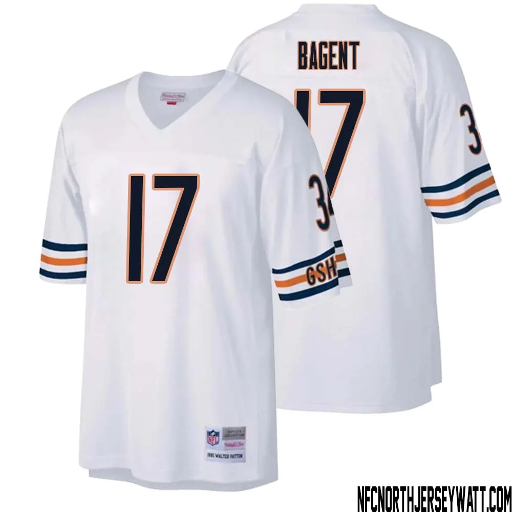 Tyson Bagent No 17 Men Mitchell Ness White Chicago Bears Legacy Replica Jersey