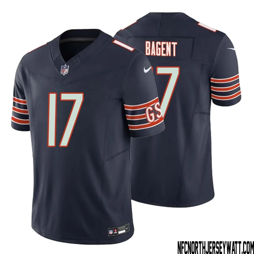 Tyson Bagent No 17 Men Navy Chicago Bears Vapor F.U.S.E. Limited Jersey 1