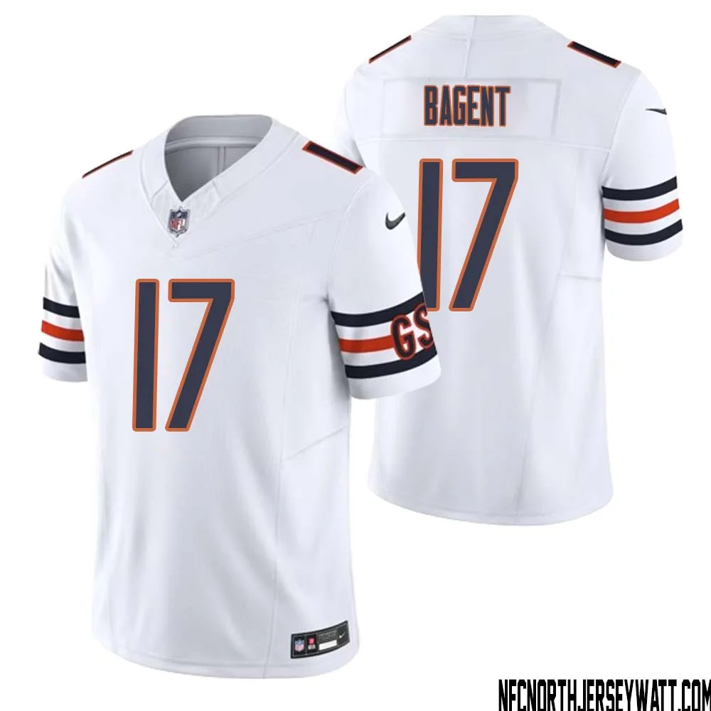 Tyson Bagent No 17 Men White Chicago Bears Vapor F.U.S.E. Limited Jersey 1