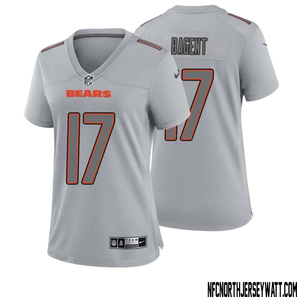 Tyson Bagent No 17 Women Gray Chicago Bears Atmosphere Fashion Game Jersey