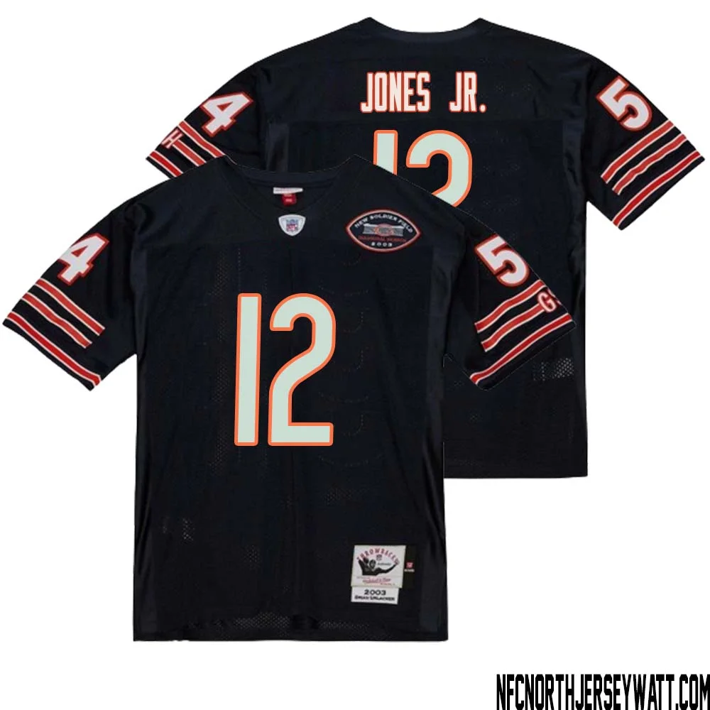 Velus Jones Jr. No 12 Men Mitchell Ness Navy Chicago Bears 2004 Authentic Throwback Retired Player Jersey 1 1
