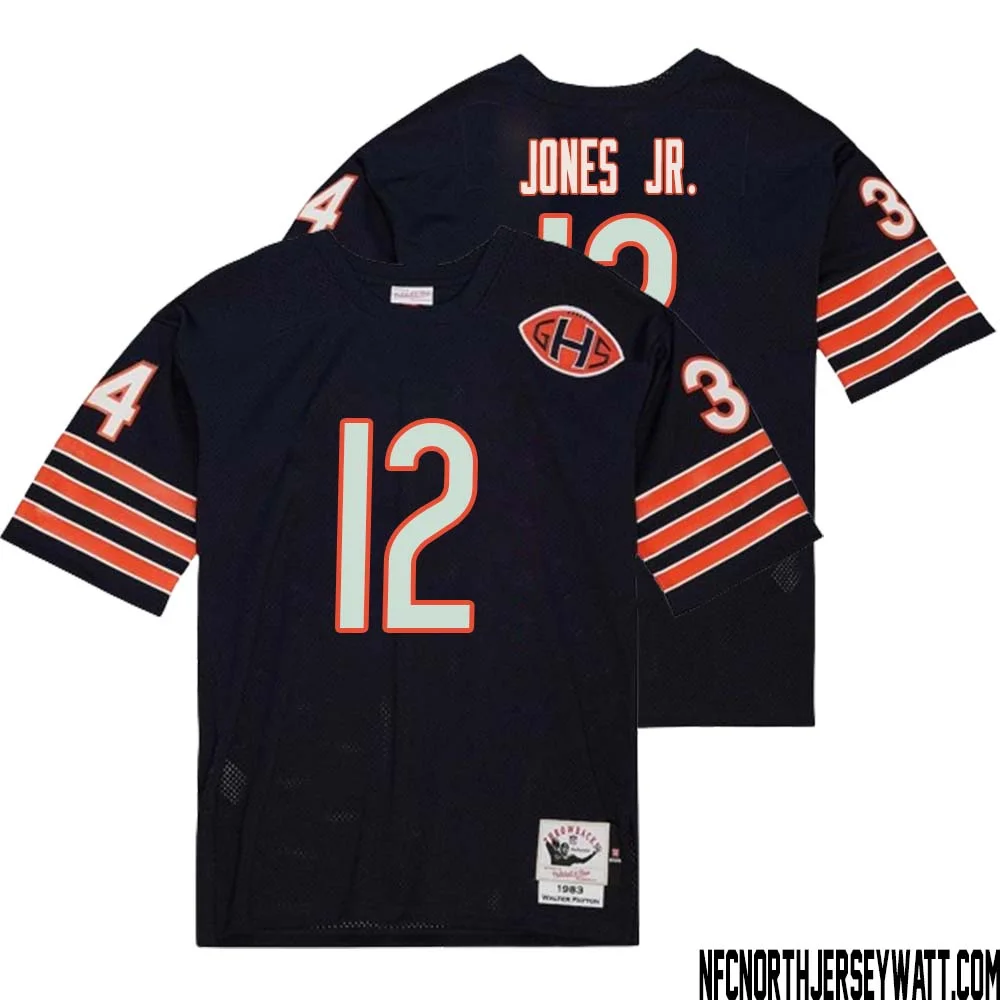 Velus Jones Jr. No 12 Men Mitchell Ness Navy Chicago Bears 2004 Authentic Throwback Retired Player Jersey