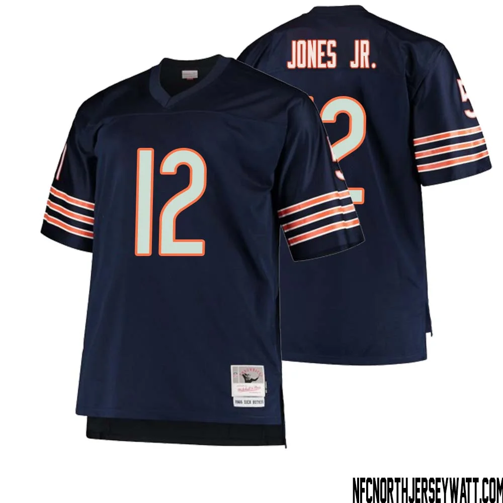 Velus Jones Jr. No 12 Men Mitchell Ness Navy Chicago Bears Big Tall 1966 Retired Player Replica Jersey 1