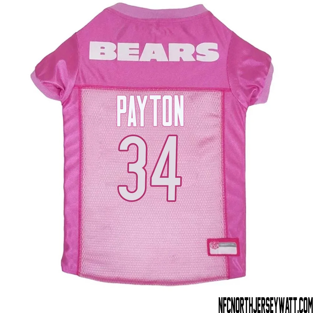Walter Payton No 34 Chicago Bears Dog Jersey Pink 1