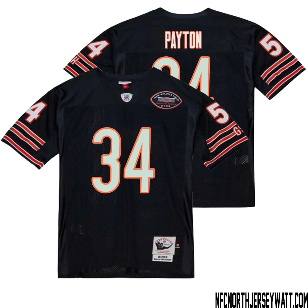 Walter Payton No 34 Men Mitchell Ness Navy Chicago Bears 2004 Authentic Throwback Retired Player Jersey 1 1