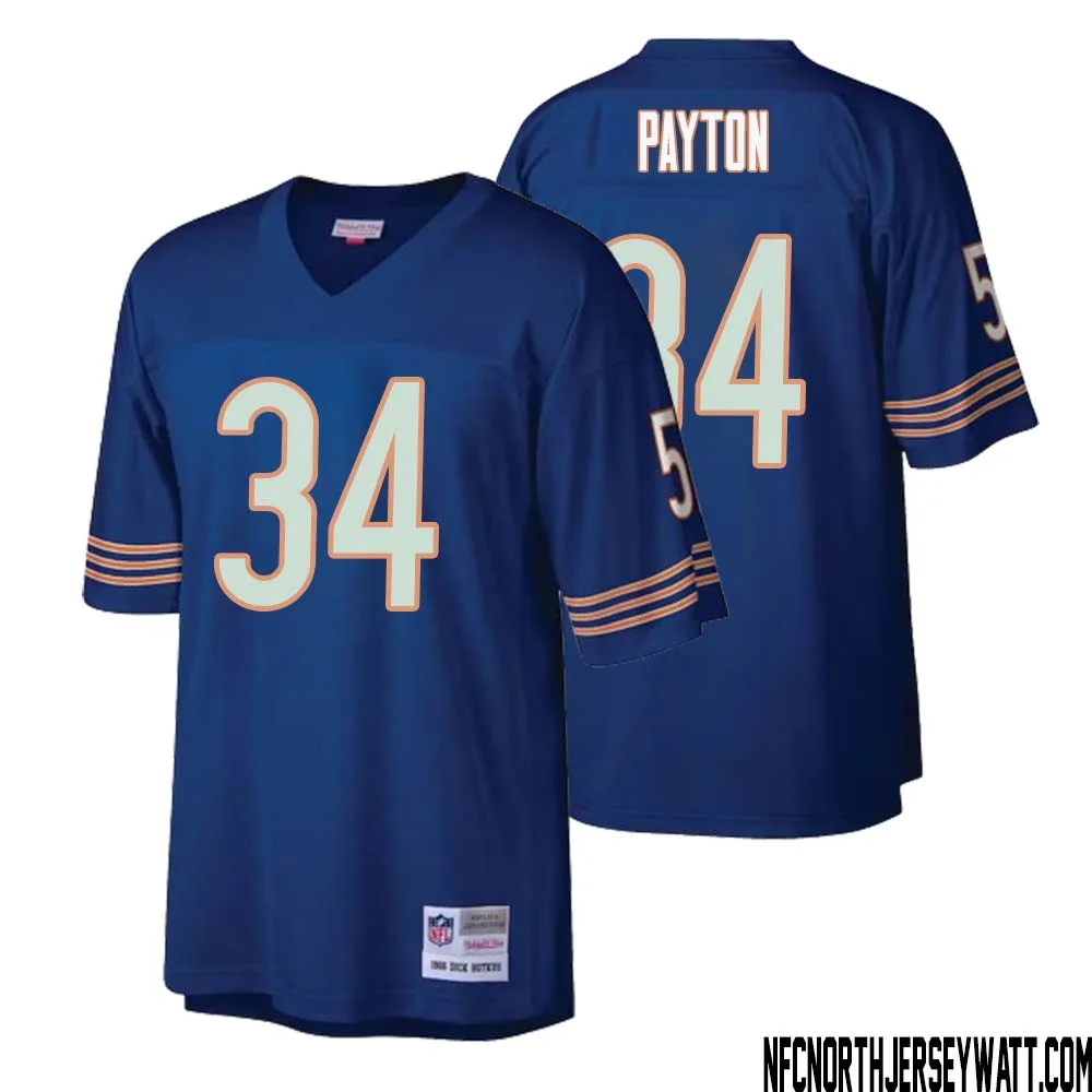 Walter Payton No 34 Men Mitchell Ness Navy Chicago Bears Retired Player Legacy Replica Jersey 1