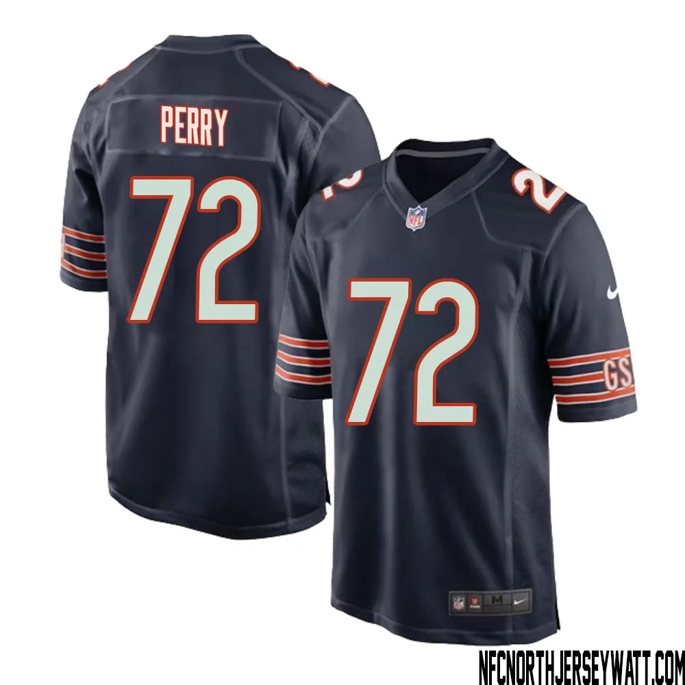William Perry No 72 Chicago Bears Home Game Navy Jersey for Men