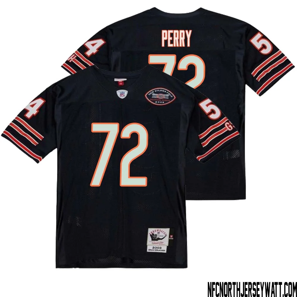William Perry No 72 Men Mitchell Ness Navy Chicago Bears 2004 Authentic Throwback Retired Player Jersey 1 1