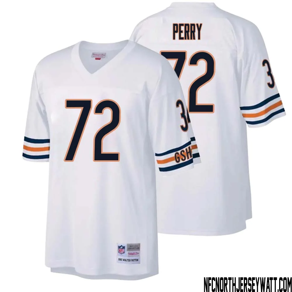 William Perry No 72 Men Mitchell Ness White Chicago Bears Legacy Replica Jersey