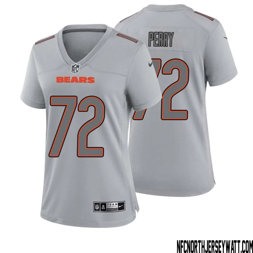 William Perry No 72 Women Gray Chicago Bears Atmosphere Fashion Game Jersey