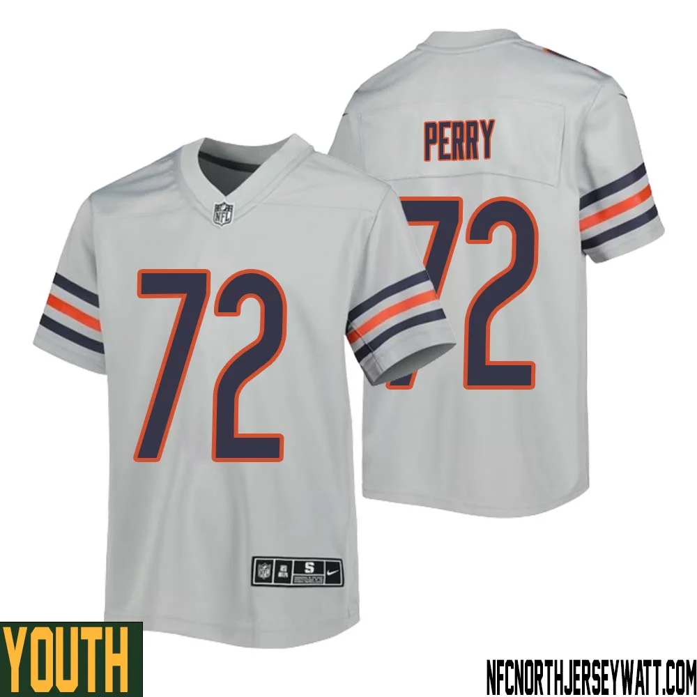 William Perry No 72 Youth Silver Chicago Bears Inverted Legend Jersey 1
