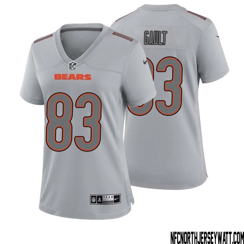Willie Gault No 83 Women Gray Chicago Bears Atmosphere Fashion Game Jersey 1