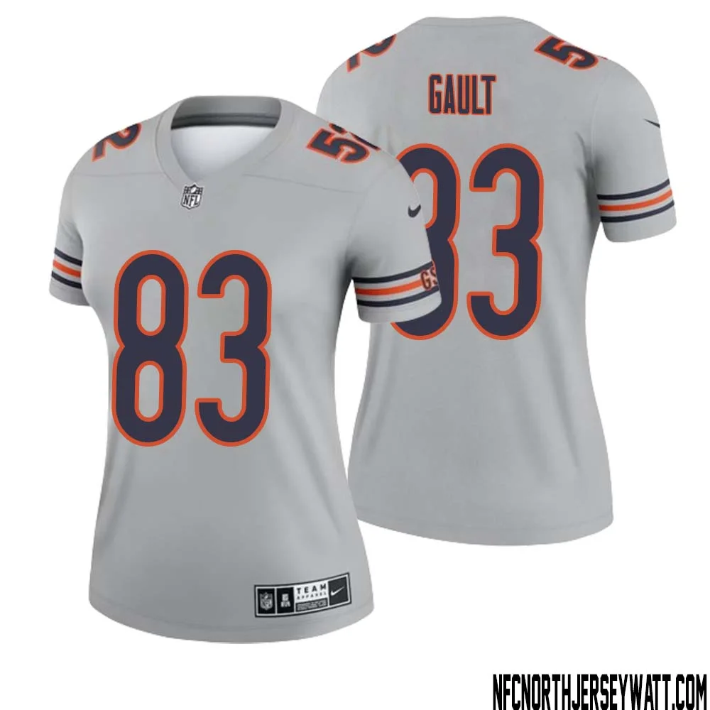 Willie Gault No 83 Women Silver Chicago Bears Inverted Legend Jersey 1