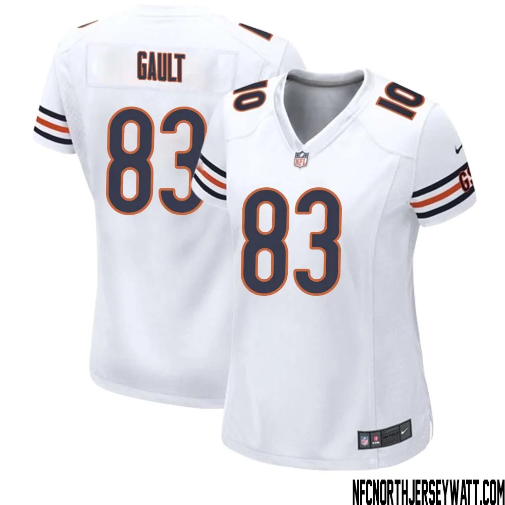 Willie Gault No 83 Women White Chicago Bears Away Game Jersey 1