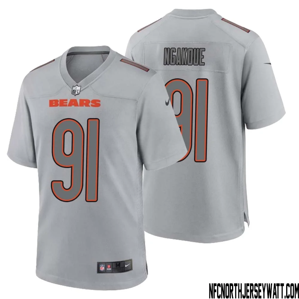 Yannick Ngakoue No 91 Men Gray Chicago Bears Atmosphere Fashion Game Jersey