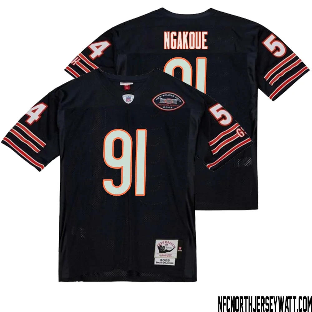 Yannick Ngakoue No 91 Men Mitchell Ness Navy Chicago Bears 2004 Authentic Throwback Retired Player Jersey 1