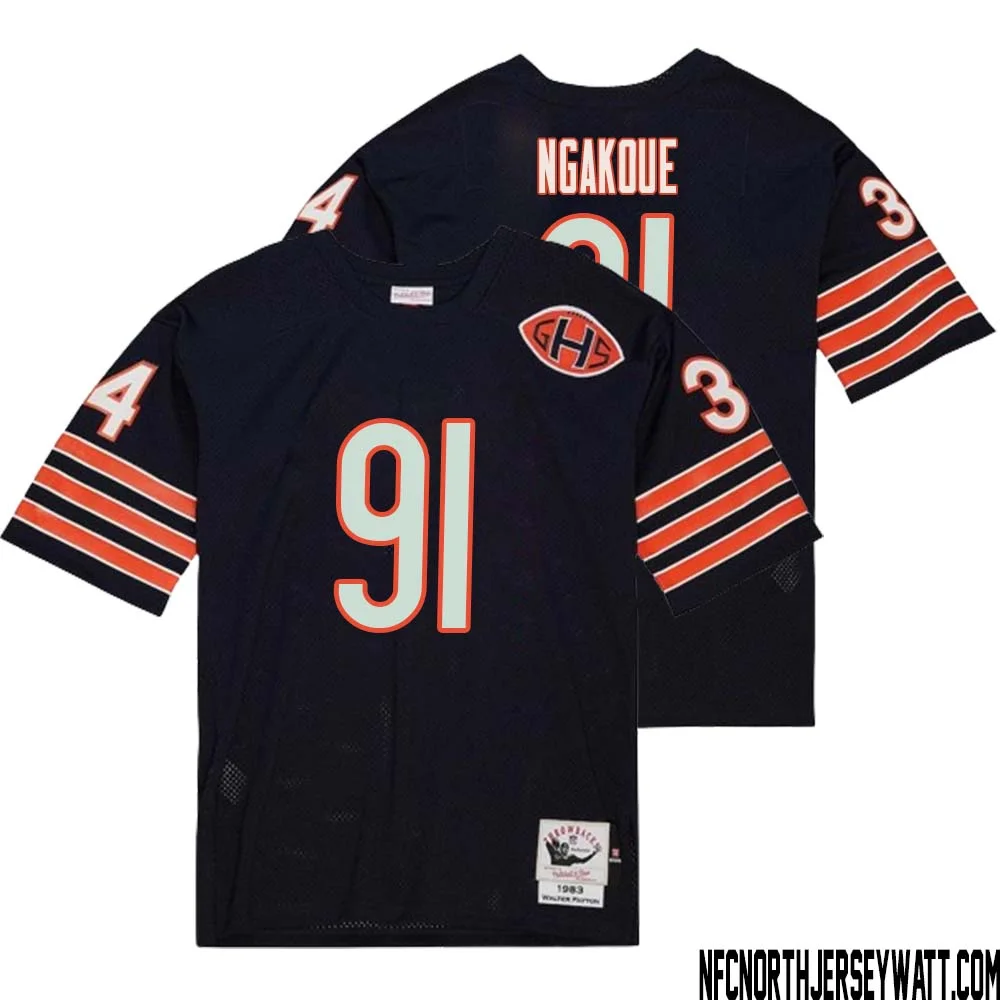 Yannick Ngakoue No 91 Men Mitchell Ness Navy Chicago Bears 2004 Authentic Throwback Retired Player Jersey