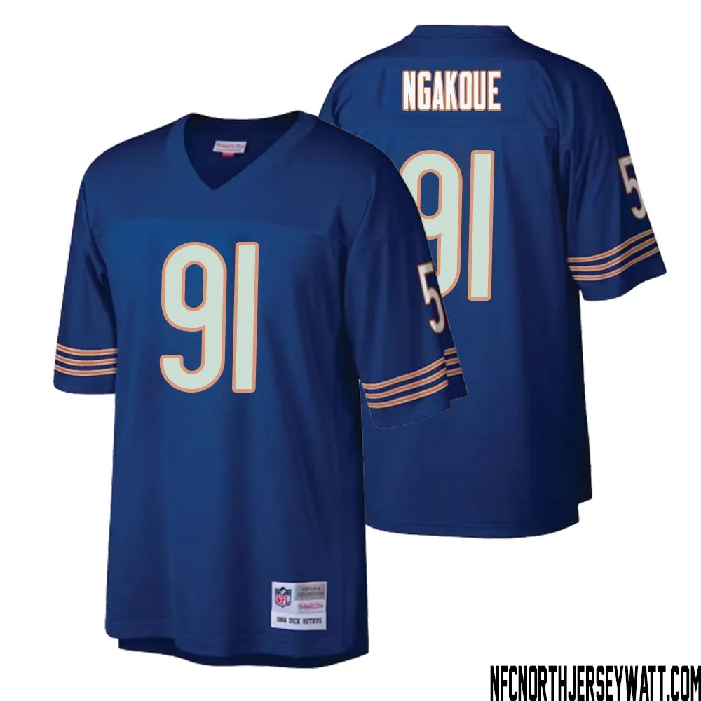 Yannick Ngakoue No 91 Men Mitchell Ness Navy Chicago Bears Retired Player Legacy Replica Jersey 1
