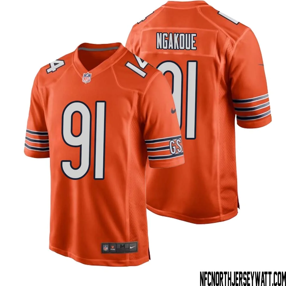 Yannick Ngakoue No 91 Men Orange Chicago Bears Alternate Game Player Jersey