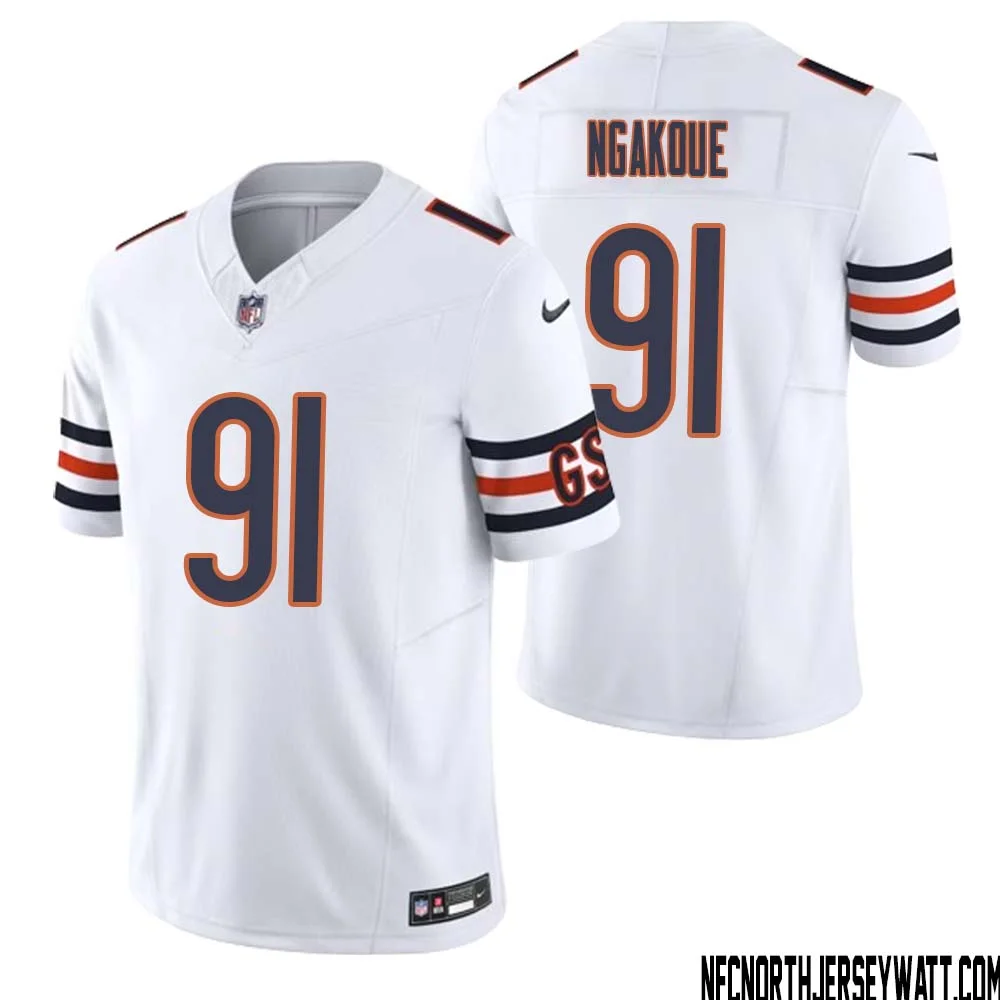 Yannick Ngakoue No 91 Men White Chicago Bears Vapor F.U.S.E. Limited Jersey 1