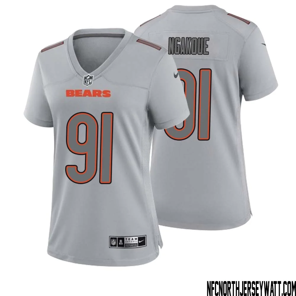 Yannick Ngakoue No 91 Women Gray Chicago Bears Atmosphere Fashion Game Jersey 1