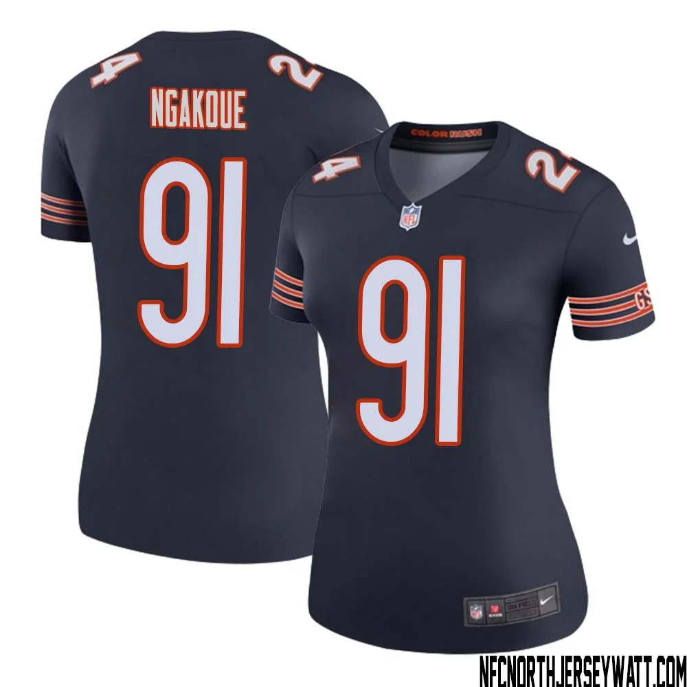 Yannick Ngakoue No 91 Women Navy Chicago Bears Color Rush Legend Jersey 1