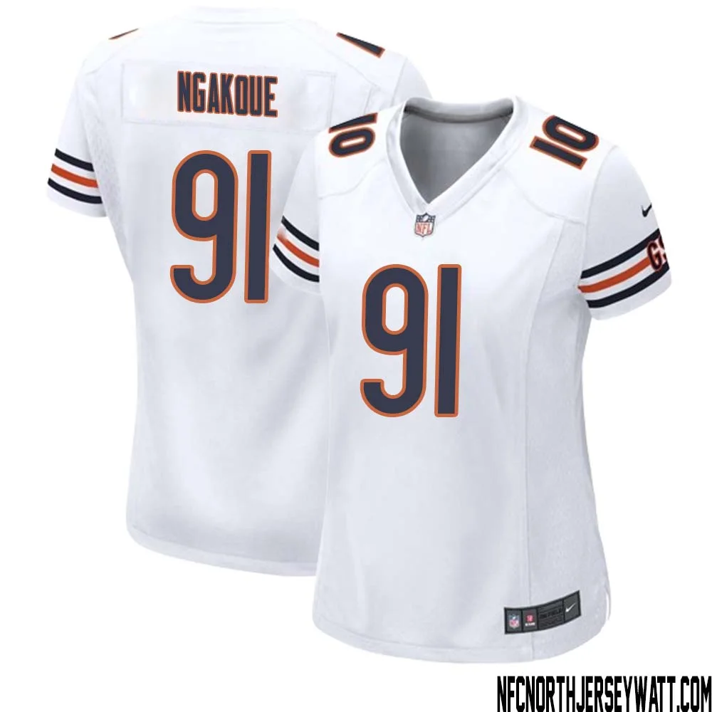 Yannick Ngakoue No 91 Women White Chicago Bears Away Game Jersey