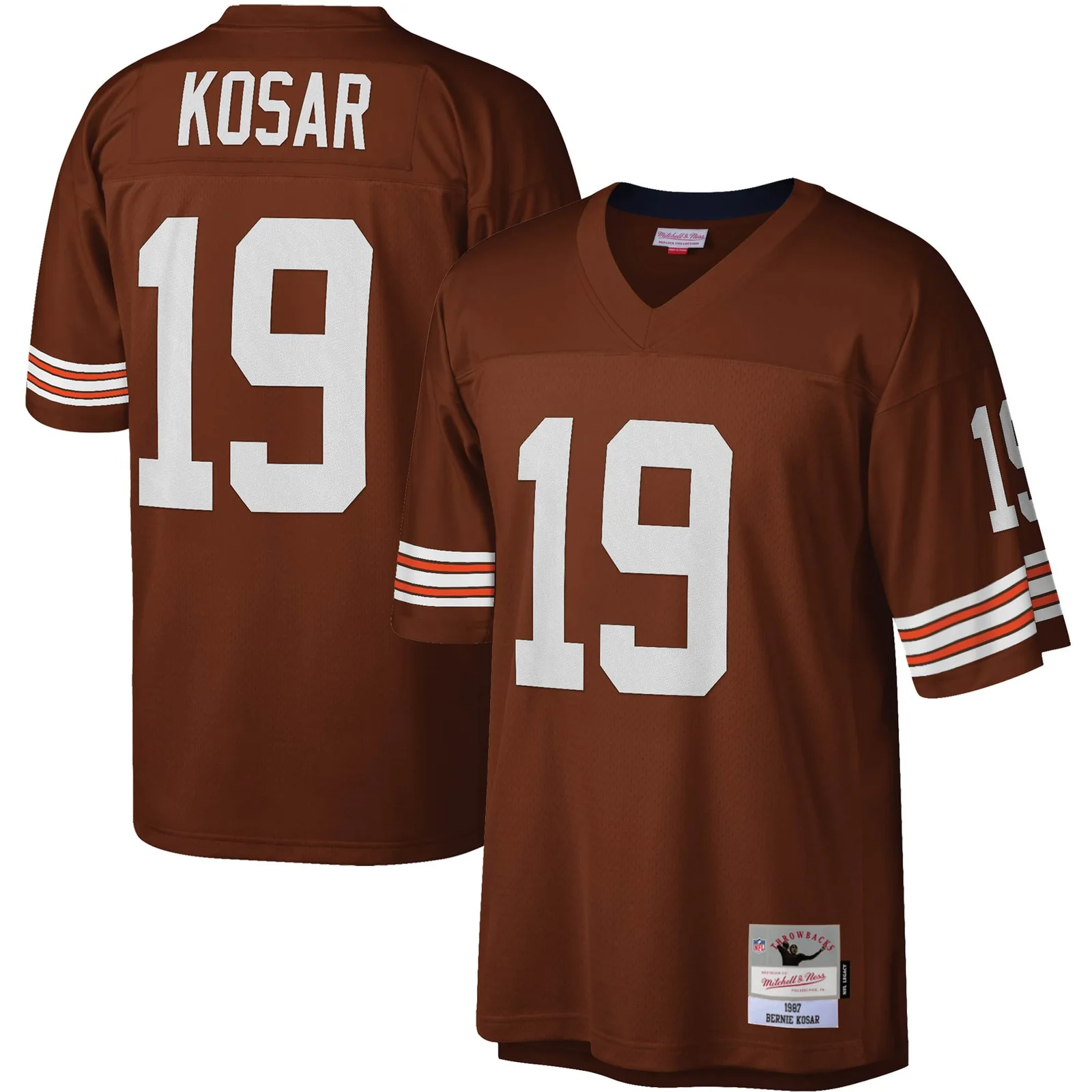 Men'sBernie Kosar Cleveland Browns Mitchell &amp; Ness Legacy  Jersey - Brown