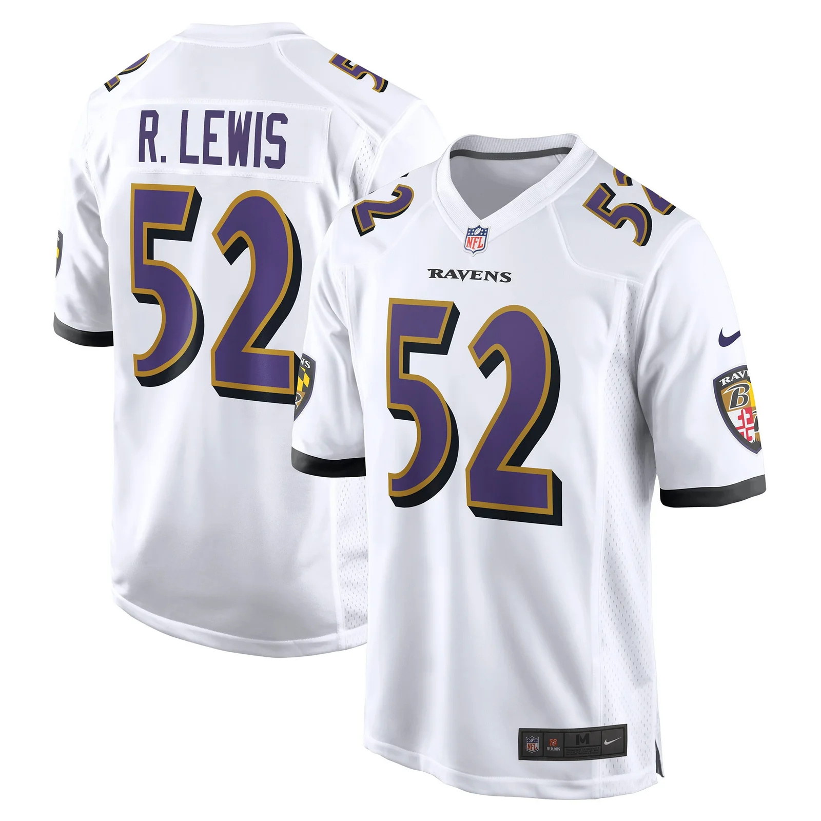 Men'sRay Lewis Baltimore Ravens Retired Player Game Jersey - White -