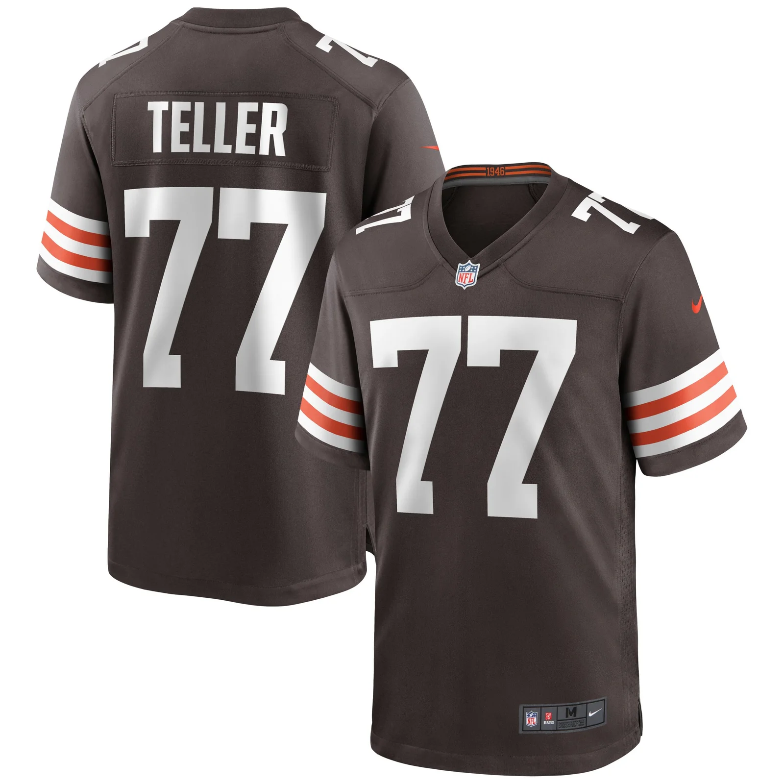 Men'sWyatt Teller Cleveland Browns Game Jersey - Brown -