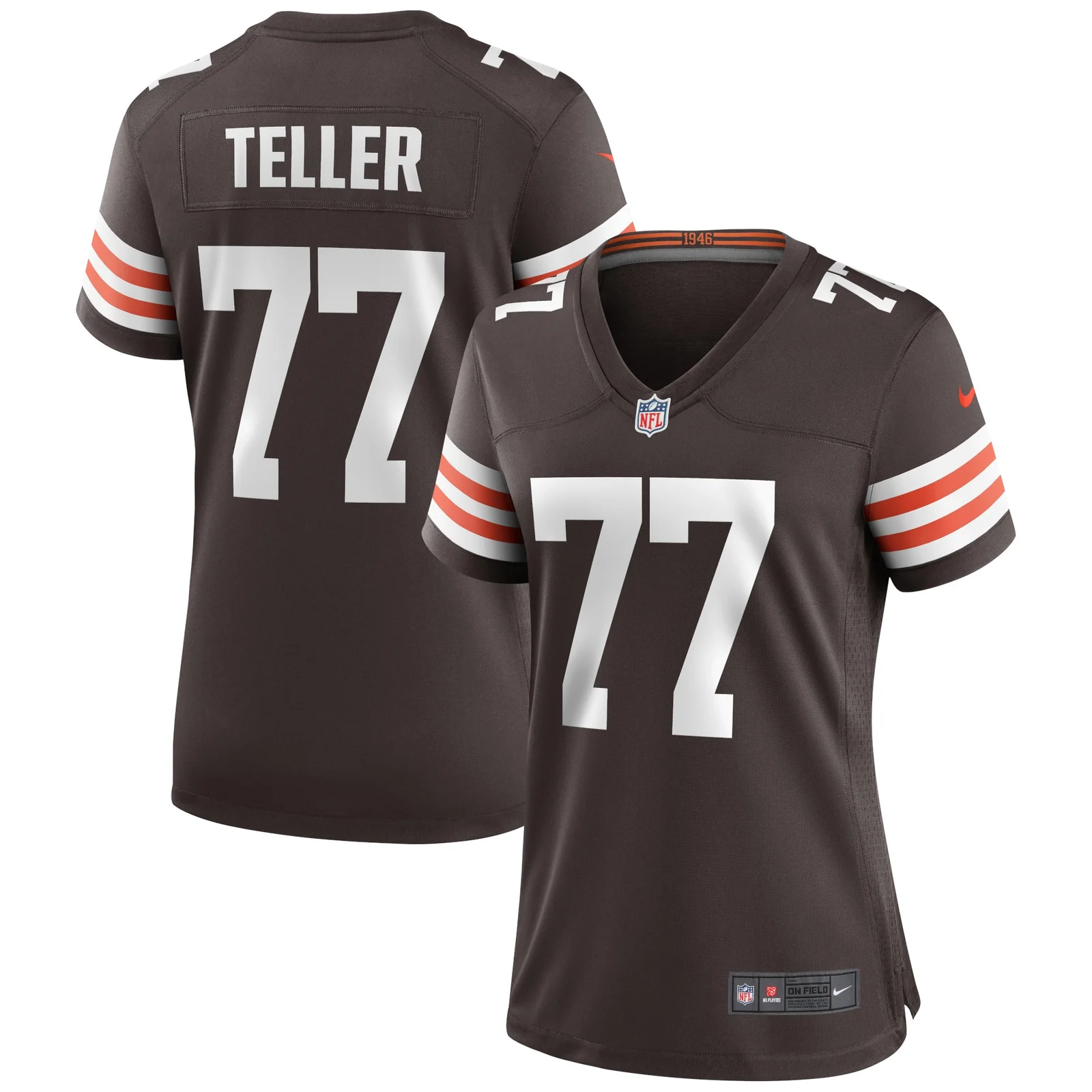 Wyatt Teller Cleveland Browns Woman's Game Jersey - Brown -