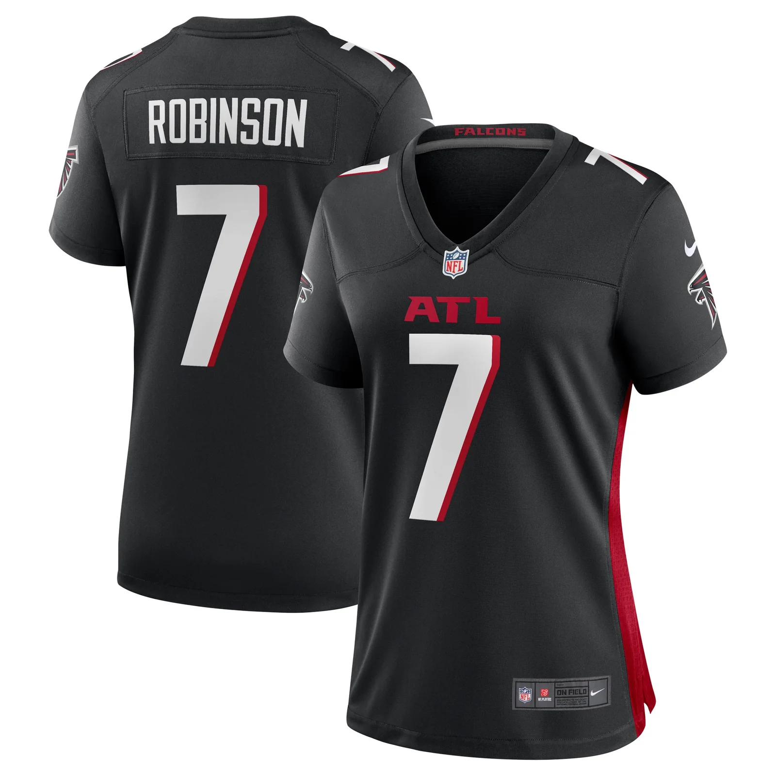 Bijan Robinson Atlanta Falcons Woman's 2023 NFL Draft First Round Pick Game Jersey - Black -