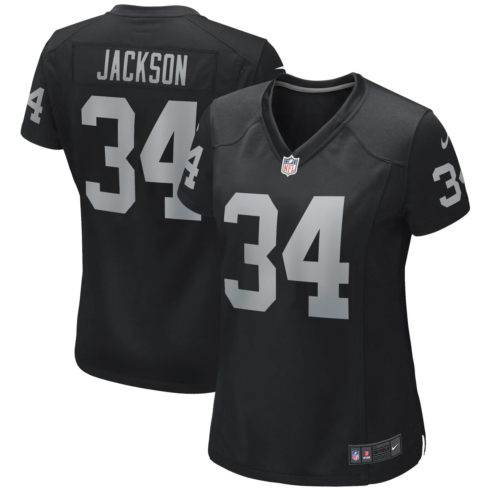 Bo Jackson Las Vegas Raiders Woman's Game Retired Player Jersey - Black -